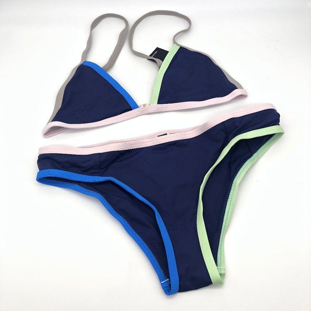 New Tavik Blue Color Block Bikini - Size S